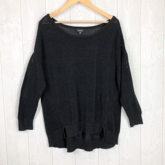 torrid Sweaters - TORRID Black Loose Knit Street Style Slouchy Sweat